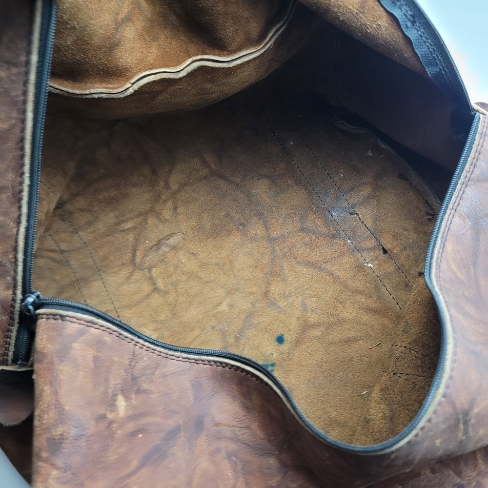 Vintage Nokona Leather Bag Travel Overnight Duffle Carry On Rare - Picture 10 of 14